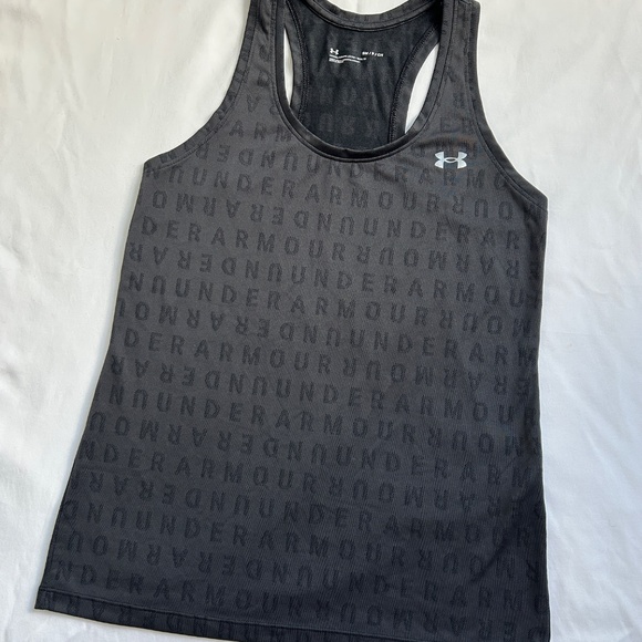 Women's Under Armour Black/Gray Loose Tank Top - Picture 2 of 6